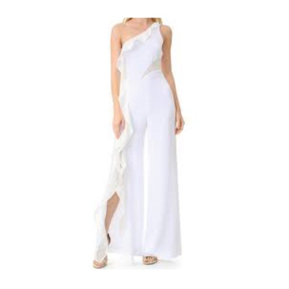 Jonathon Simkhai White One Shoulder Jumpsuit 6 - Picture 1 of 3